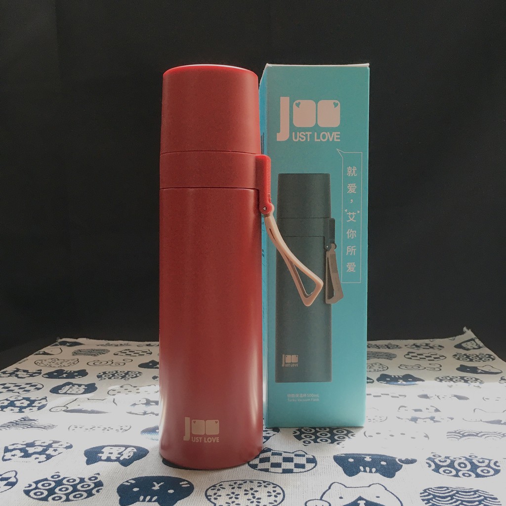 Bình giữ nhiệt Just Love 500ml nắp cốc tiện lợi inox 304 giữ nóng lạnh đến 15h | BigBuy360 - bigbuy360.vn