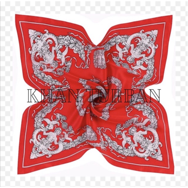 Khăn lụa vuông size 53x53cm choàng cổ mini xinh - Khăn turban