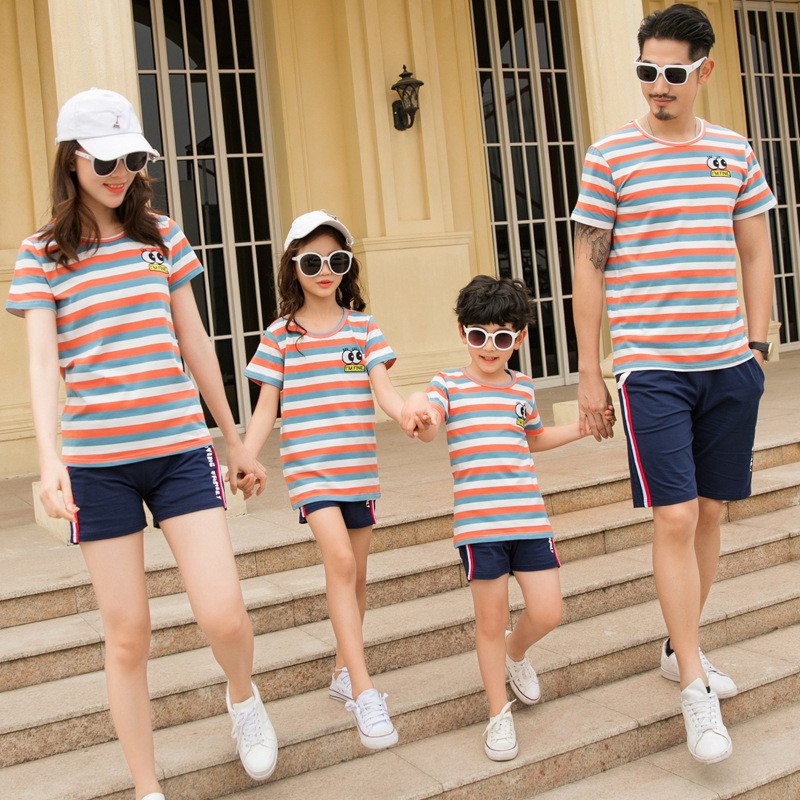 Áo gia đình đẹp ❤️FREESHIP❤️ Đồng phục áo thun gia đình sọc dễ thương AG01