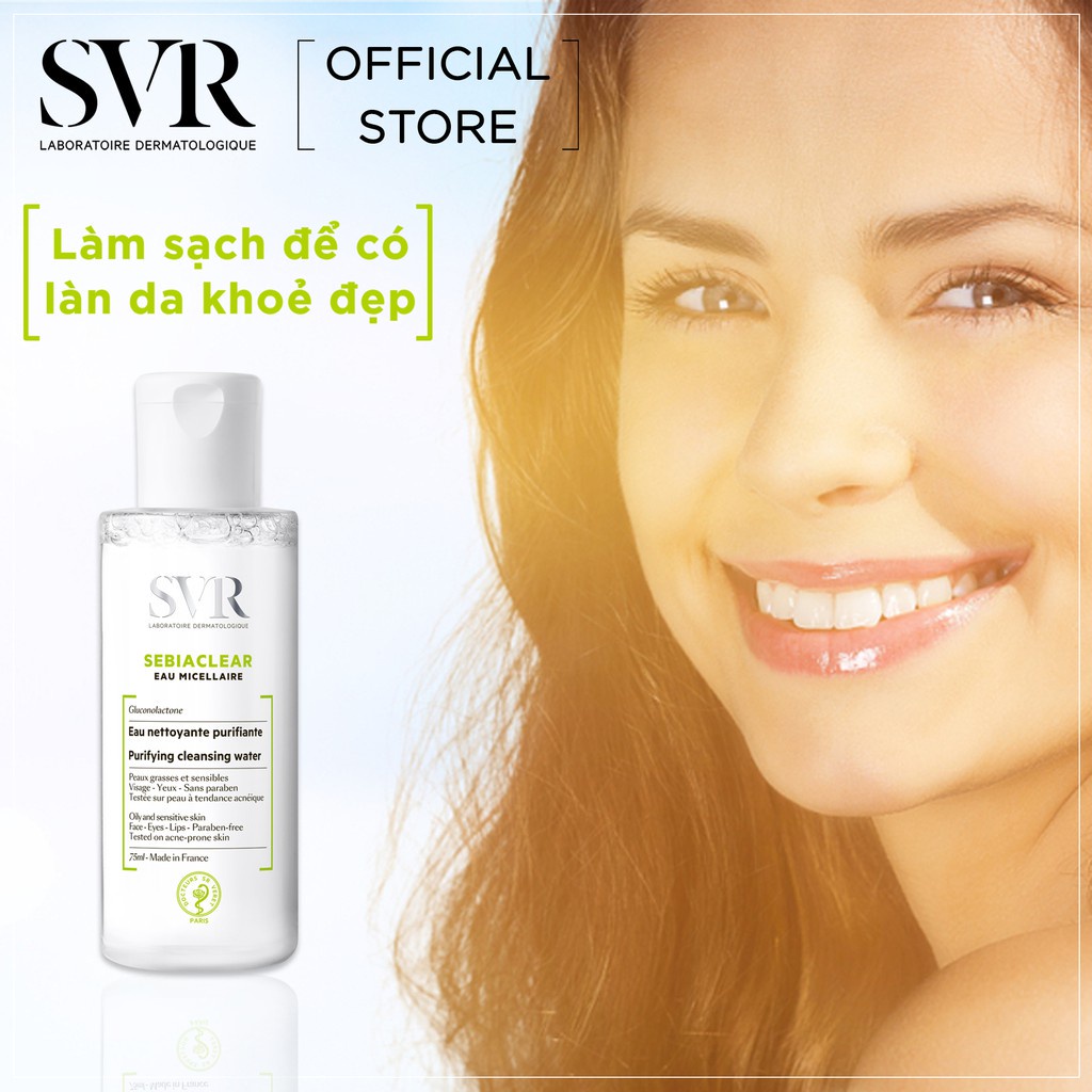 Nước làm sạch da, tẩy trang và giúp loại bỏ dầu SVR Sebiaclear Eau Micellaire 400ml - Hẻm Cosmetic