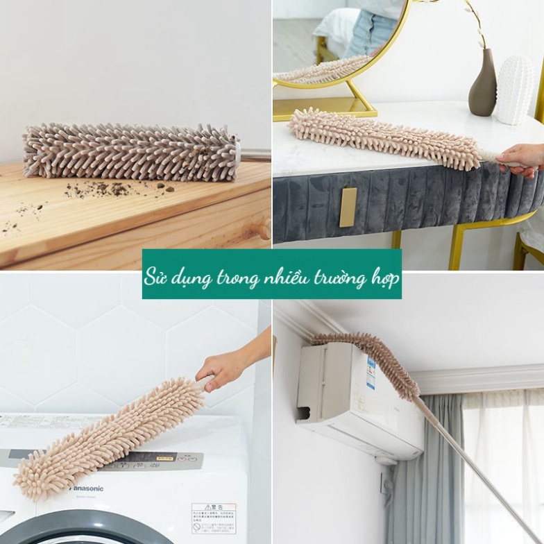 Chối Quét Bụi Thông MinhFREESHIPDụng Cụ Quét Màng Nhện, Thu Gọn Và Kéo Dài Tiện Lợi