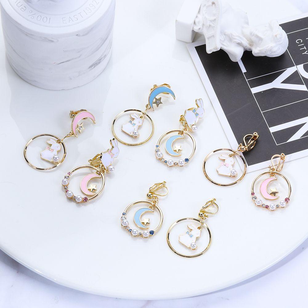 EUTUS Khuyên Kẹp Vành Tai Không Xỏ Lỗ Kiểu Dáng Đơn Giản Cho Nữ