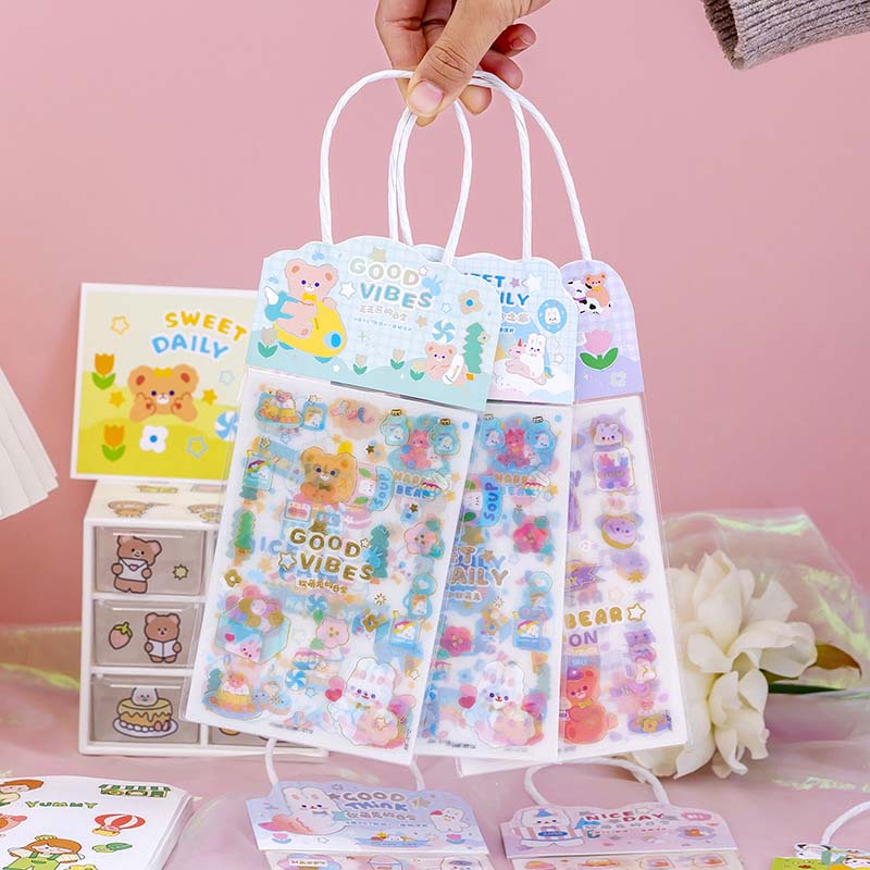 Miếng Dán Trang Trí Nhật Ký DIY Hình Túi Tote Dễ Thương