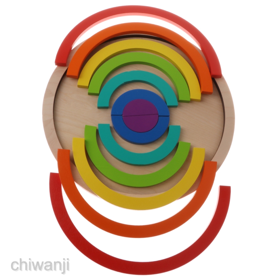 Đồ chơi xếp hình cầu vồng bằng gỗ