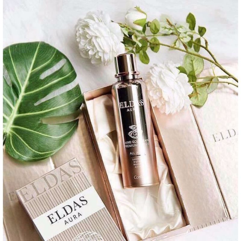 Serum tế bào gốc Eldas Aura Coreana Shine Gold Pearl Premium Peptide chai 100ml tinh chất tế bào gốc eldas aura