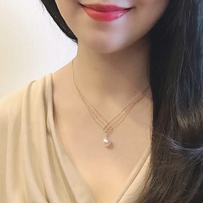 Vòng cổ Ren Đính Ngọc Trai Tự Nhiên Sang Trọng Cho Nữ