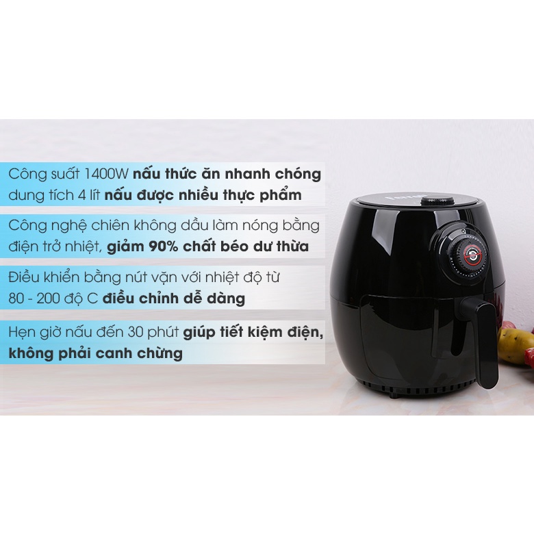 [BH 12 THÁNG CHÍNH HÃNG]NỒI CHIÊN KHÔNG DẦU FERROLI FAF-4.0M 4 LÍT-1 ĐỔI 1 TRONG 7 NGÀY