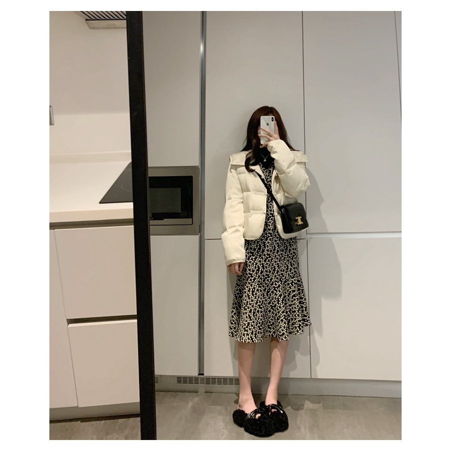 Áo Khoác Phao Mỏng Giả Lông Vịt Trắng Phong Cách Retro | BigBuy360 - bigbuy360.vn