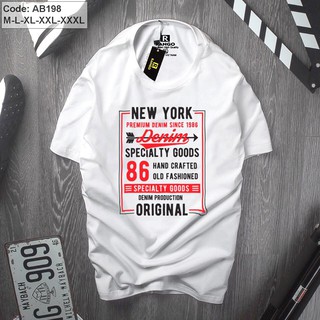 Áo thun nam màu trắng cổ tròn Unisex New York 198