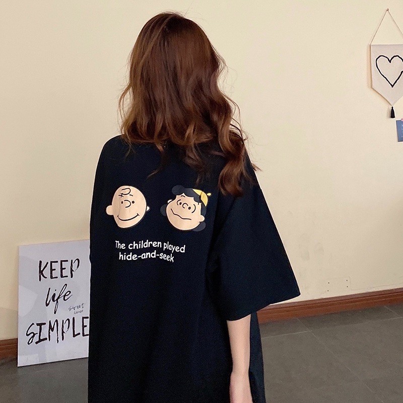 Áo phông nữ tay lỡ dáng HÌNH CÚN suông unisex chất cotton thấm hút mồ hôi phom rộng AP3934 | BigBuy360 - bigbuy360.vn