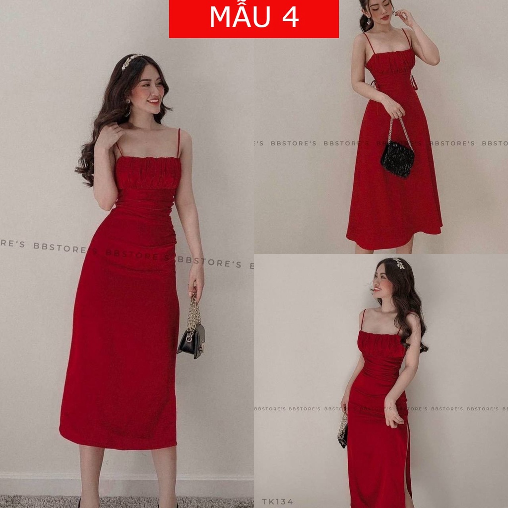Đầm Xòe đỏ đi chơi đi tiệc xinh xắn, nhiêu mẫu mã mới đẹp