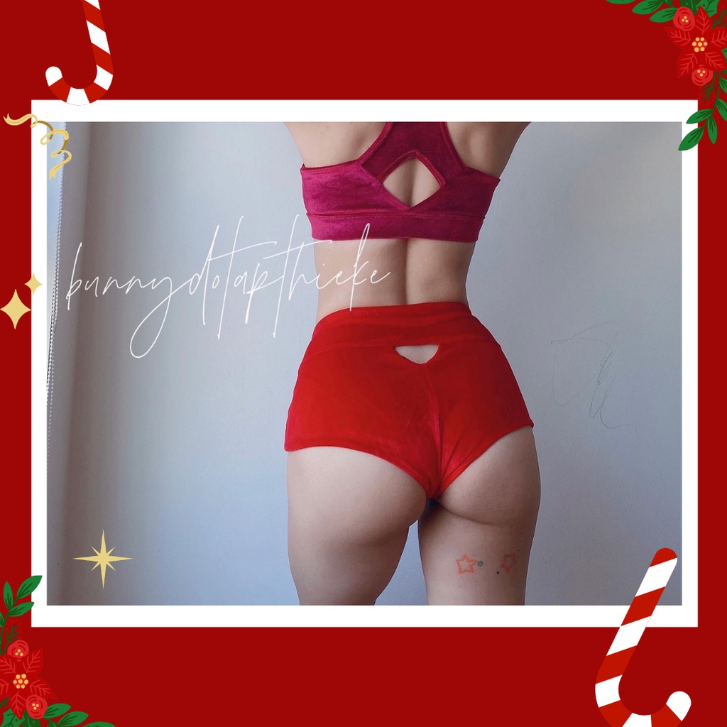 Quần booty short nhung cut out tam giác tập twerk, nhảy sexydance, pole dance SP0015
