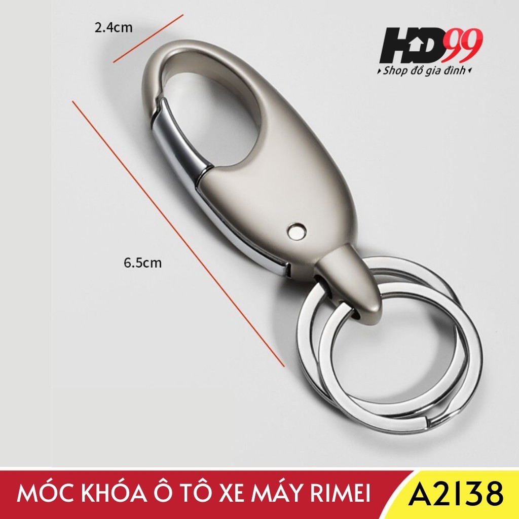 Móc Khóa Ô tô Xe Máy RIMEI A2138-2 | Hàng Cao Cấp Từ Thép Chuyên Dụng Mạ Crome Sáng Bóng Phong Cách Đơn Giản Lịch Lãm