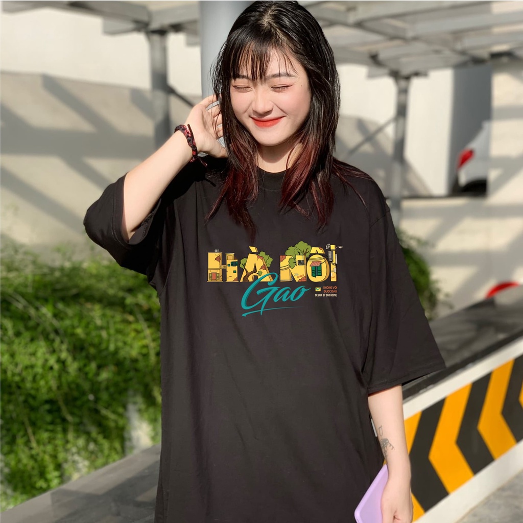 Áo thun oversize form rộng tay lỡ HÀ NỘI GAO [V362]