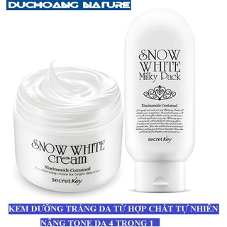 Kem dưỡng trắng da đa năng Secretkey Snow White CREAM - Secretkey Snow White MILK PACK