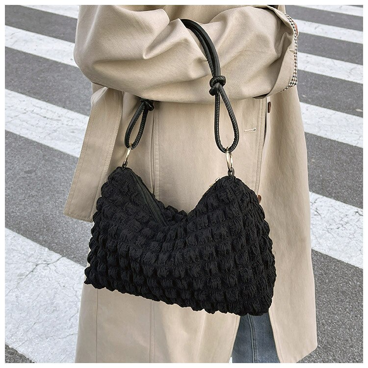 Túi xách đeo vai JASMIN NOIR bằng polyester thời trang Hobo đơn giản cho nữ