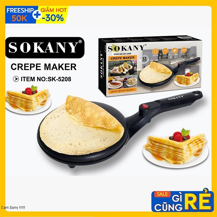 Máy làm vỏ bánh tráng, bánh pancake đa năng thương hiệu Sokany