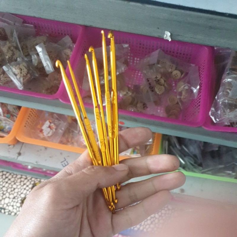 KIM MÓC INOX 2 ĐẦU VÀNG - Phụ kiện đan móc - Phụ kiện thủ công handmae