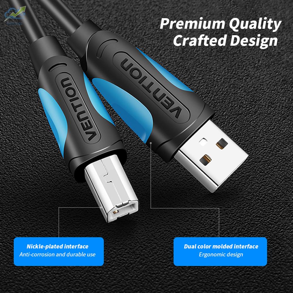 g☼VENTION USB2.0 Printer Cable Male to Male 10m/32.8ft Printer Scanner Cable Replacement for HP//Epson (Black)