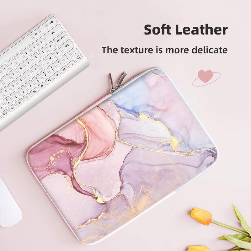 Ốp Da PU Họa Tiết Cẩm Thạch Cho Laptop Asus Acer Dell HP Lenovo 12-15 Inch