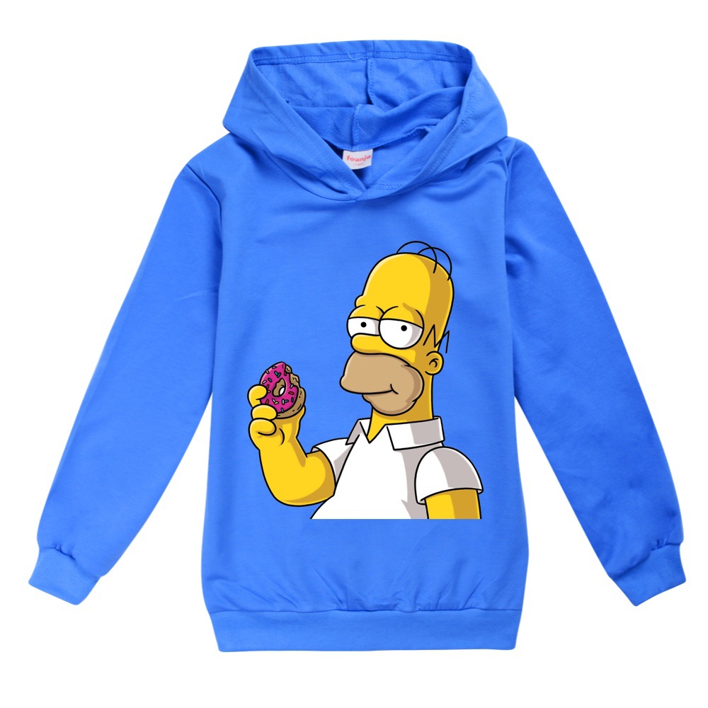 OFF-WHITE Áo Nỉ Dài Tay In Hình Chủ Đề The Simpsons Đáng Yêu Cho Bé