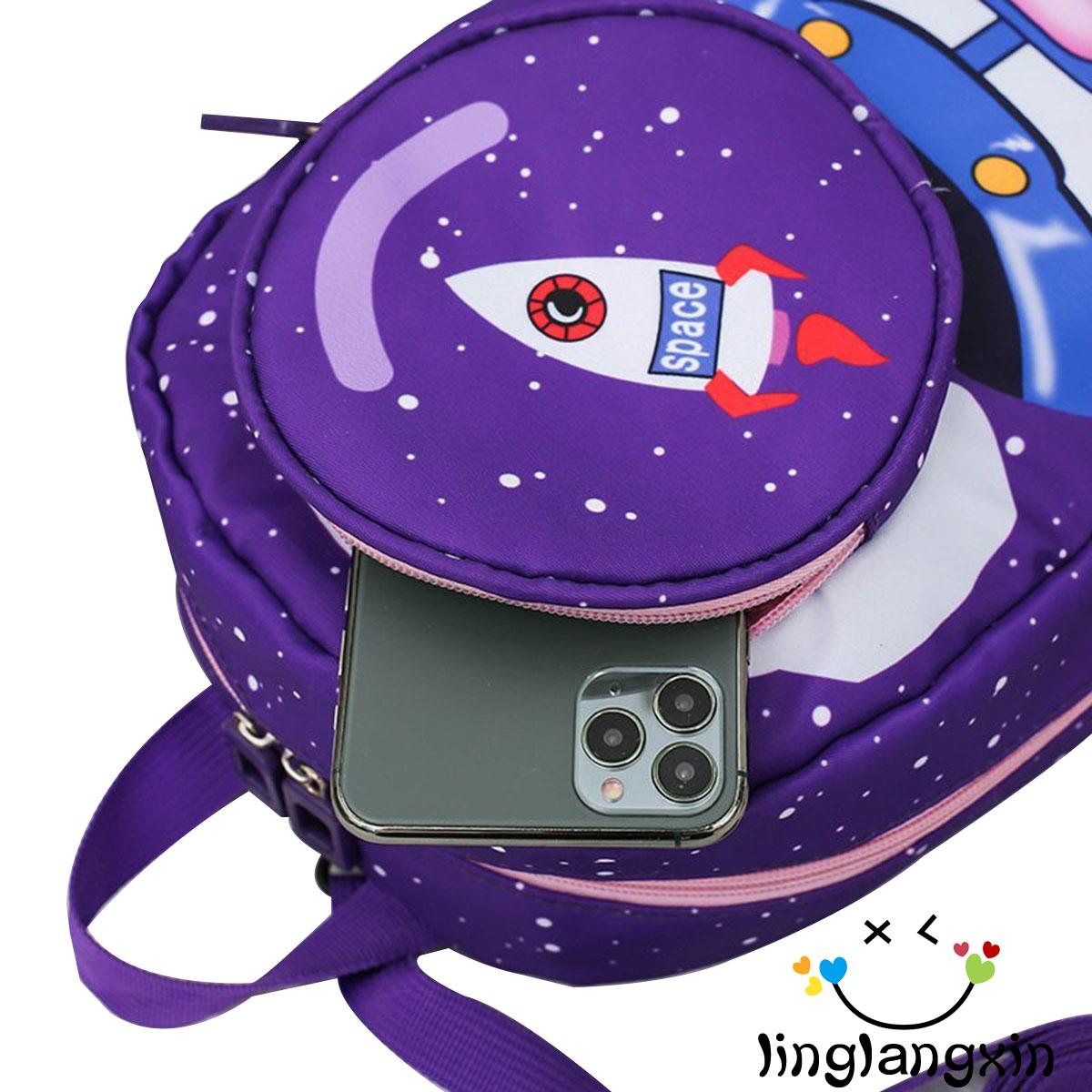 NFW♥Kids Backpack with Safety Leash, Lovely 3D Cartoon Rocket Lightweight School Bookbag