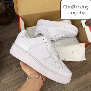 Giày Thể Thao Nam Nữ, Giày Sneaker  AF1 Màu Trắng , Đế Độn Đế Bánh Mì Tăng Chiều Cao Phong Cách Hàn Quốc  -