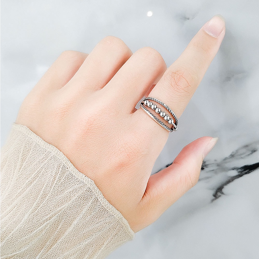 Nhẫn Cặp Dạng Mở Đính Hạt Giảm Căng Thẳng