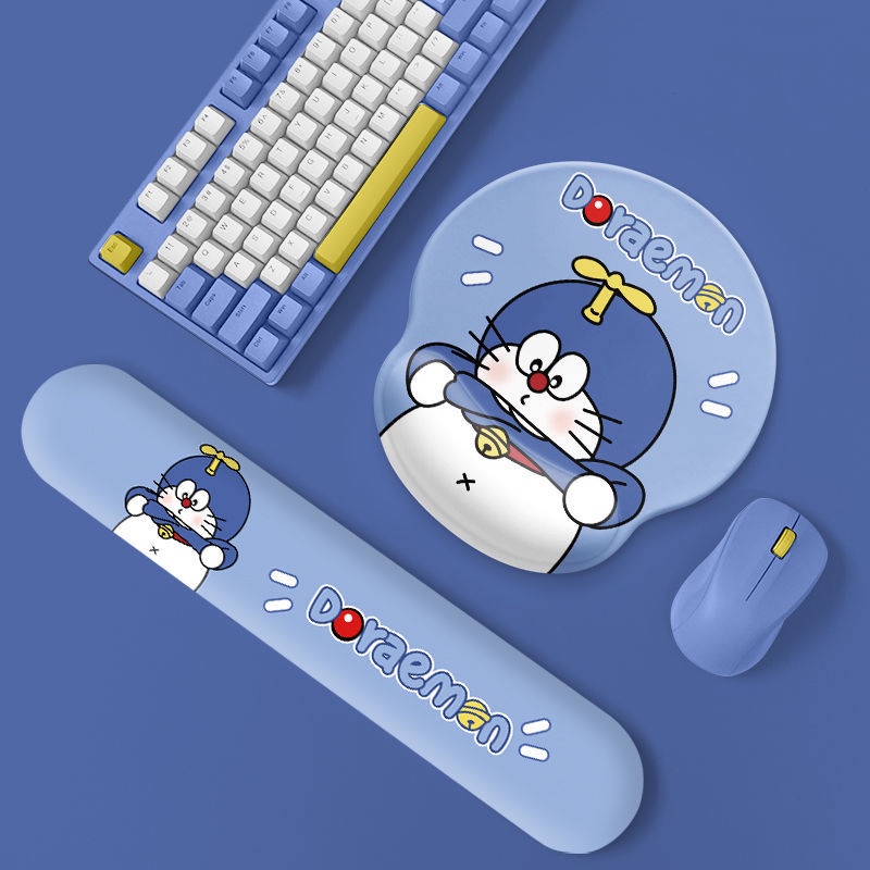 Tấm Lót Chuột Và Bàn Phím Bằng Silicon Mềm Hình Doraemon 3D Dành Cho Nam