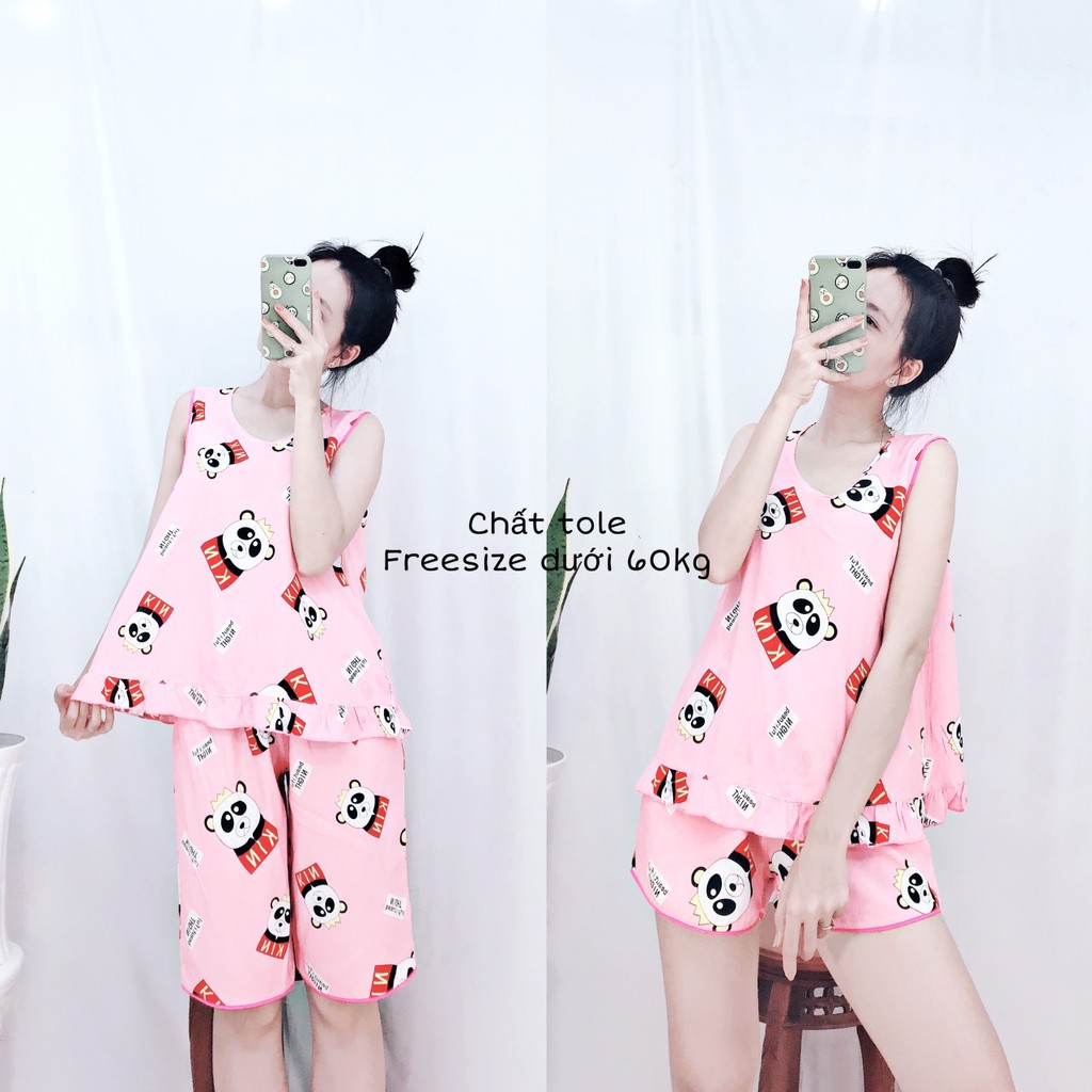 Đồ Ngủ Nữ Lụa Tole Xinh Mặc Nhà Pijama Mát Mịn Xinh | BigBuy360 - bigbuy360.vn