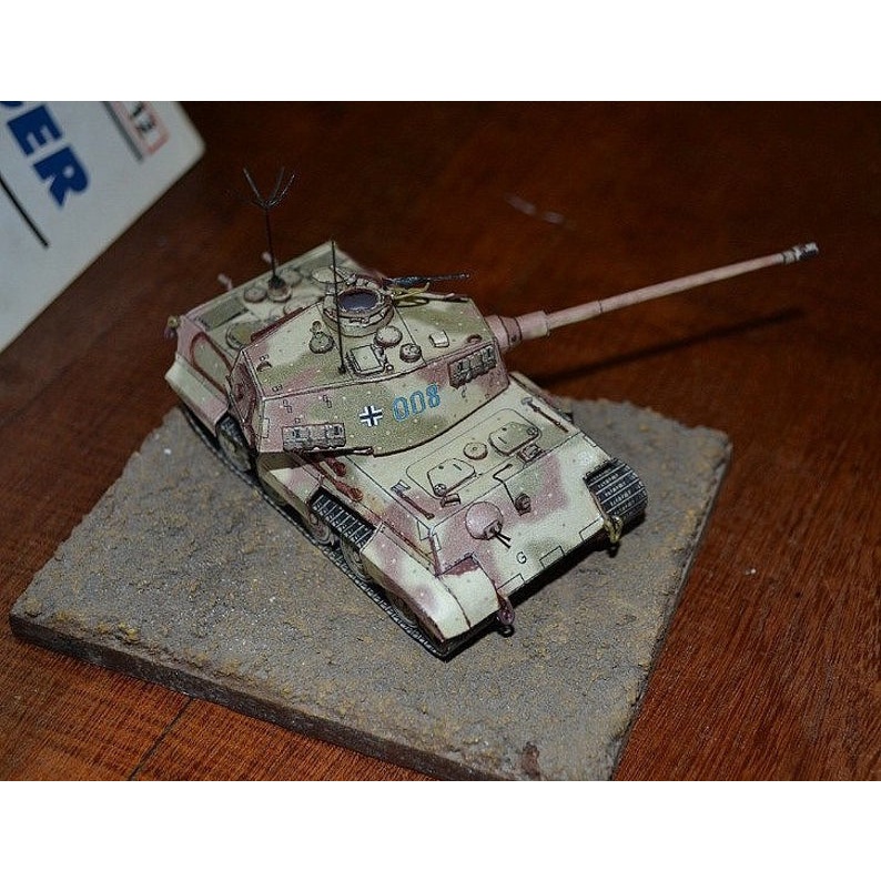 Bộ kit mô hình giấy 3D Xe tăng Tiger II German Tank
