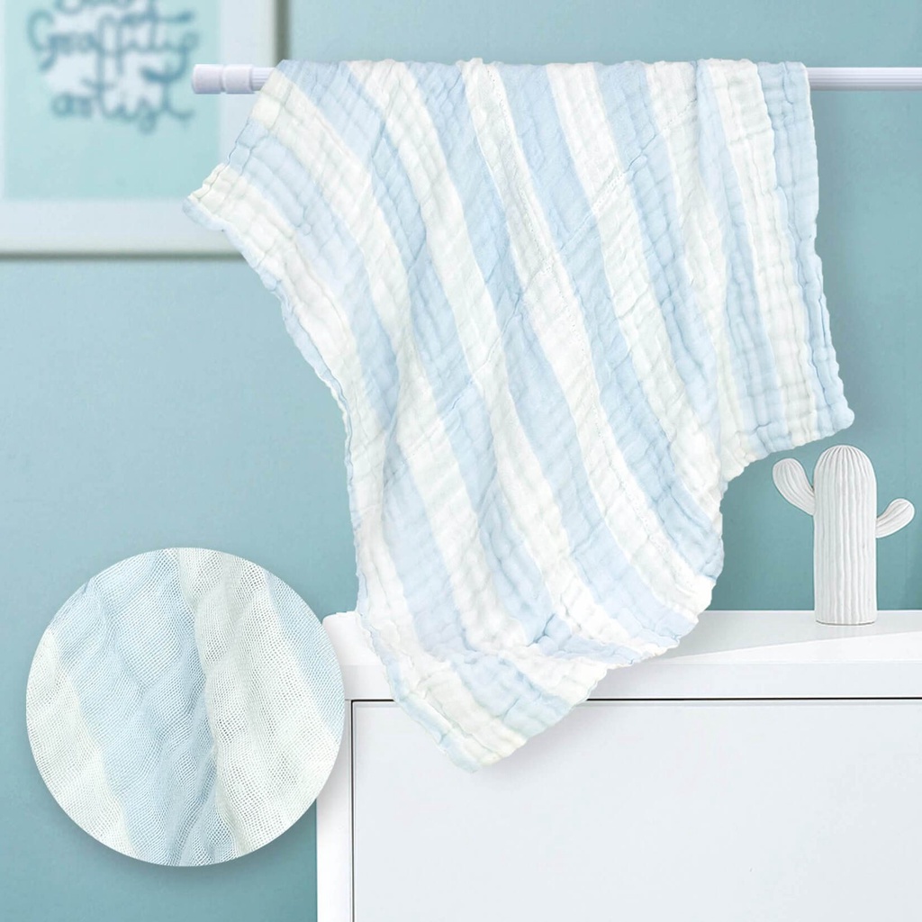 Khăn tắm cho bé, Khăn tắm đa năng sơ sinh Goodmama SET 2 chiếc 75*70 cm vải Cotton Muslin Siêu thấm hút, bền, không xù