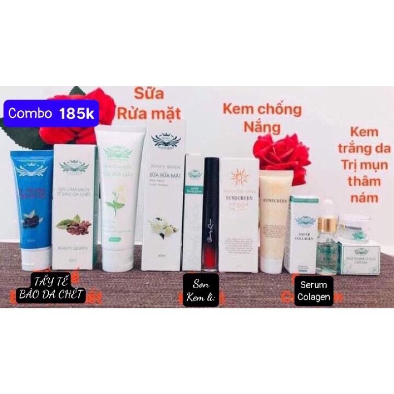 combo 6 món 130k(sữa rửa mặt 60ml,son,serum,kem,ttbc,chóng nắng)
