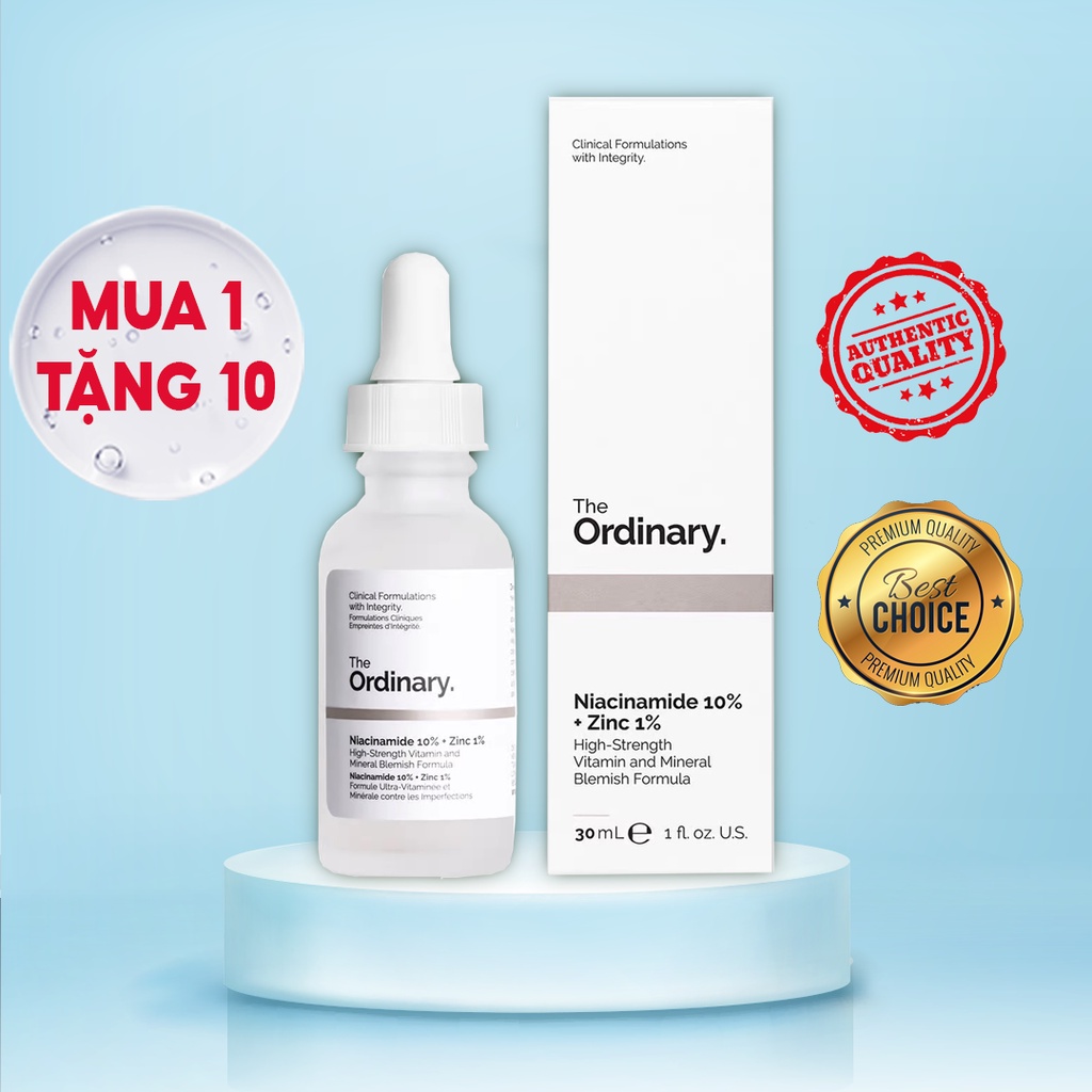 The Ordinary Niacinamide 10% + Zinc 1% - Serum The Ordinary tinh chất kiềm dầu, giảm mụn 30ml