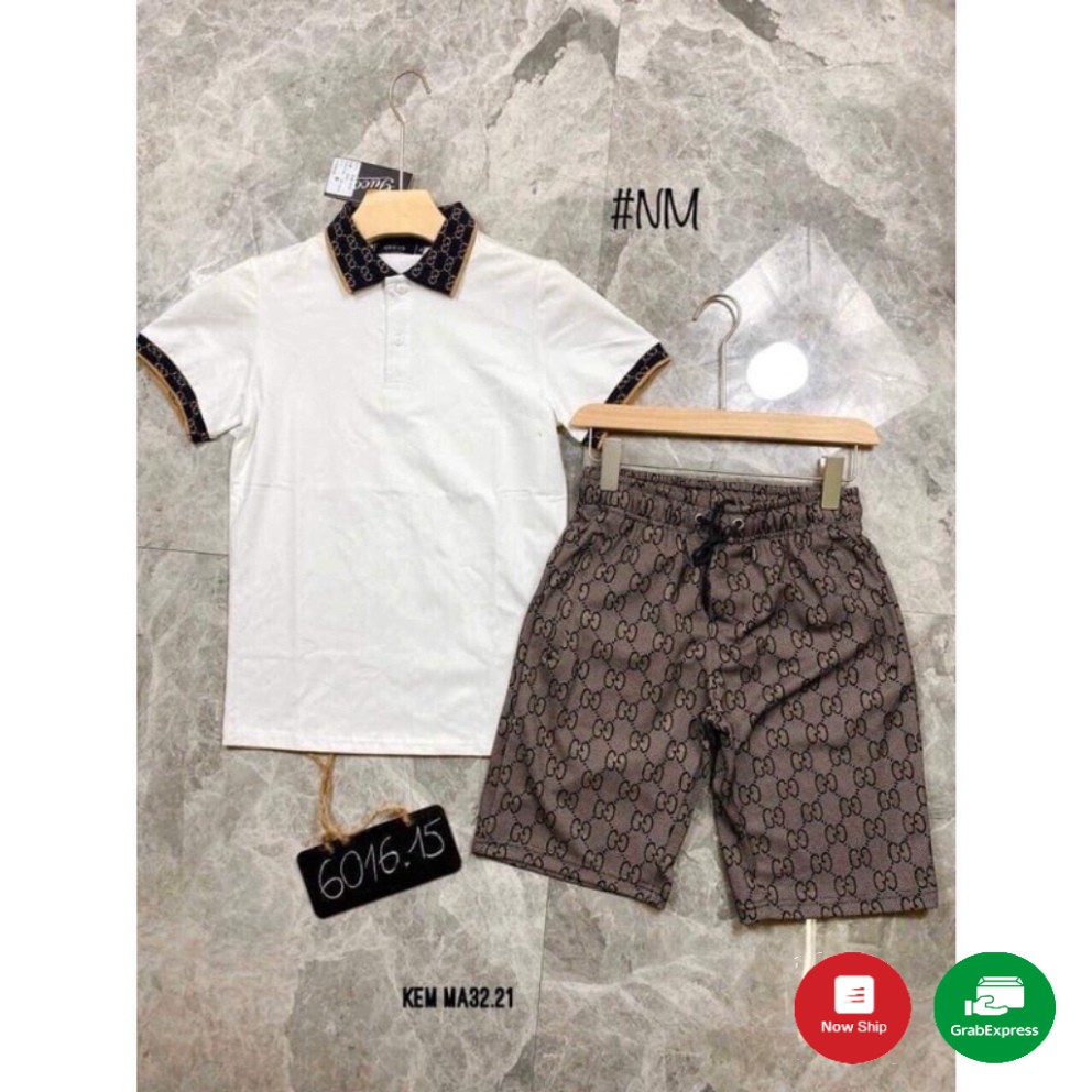 Bộ Hè Nam Có Cổ Phối Nâu 3D ( Hàng Shop ) BB51 ==