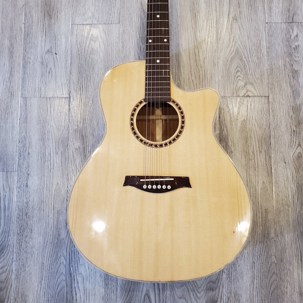 Guitar Acoustic Hồng Đào HD15 Full Gỗ Thịt Solid Hàng Việt Nam Chất Lượng Cao Giá Rẻ Kèm Phụ Kiện Đầy Đủ