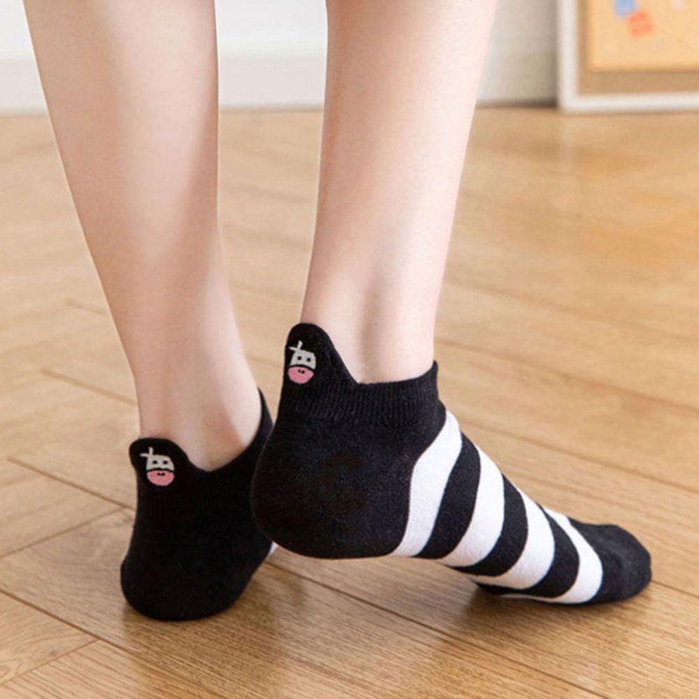 Vớ Cotton Cổ Thuyền In Họa Tiết Hoạt Hình Dễ Thương Thời Trang Xuân Hè Cho Nữ