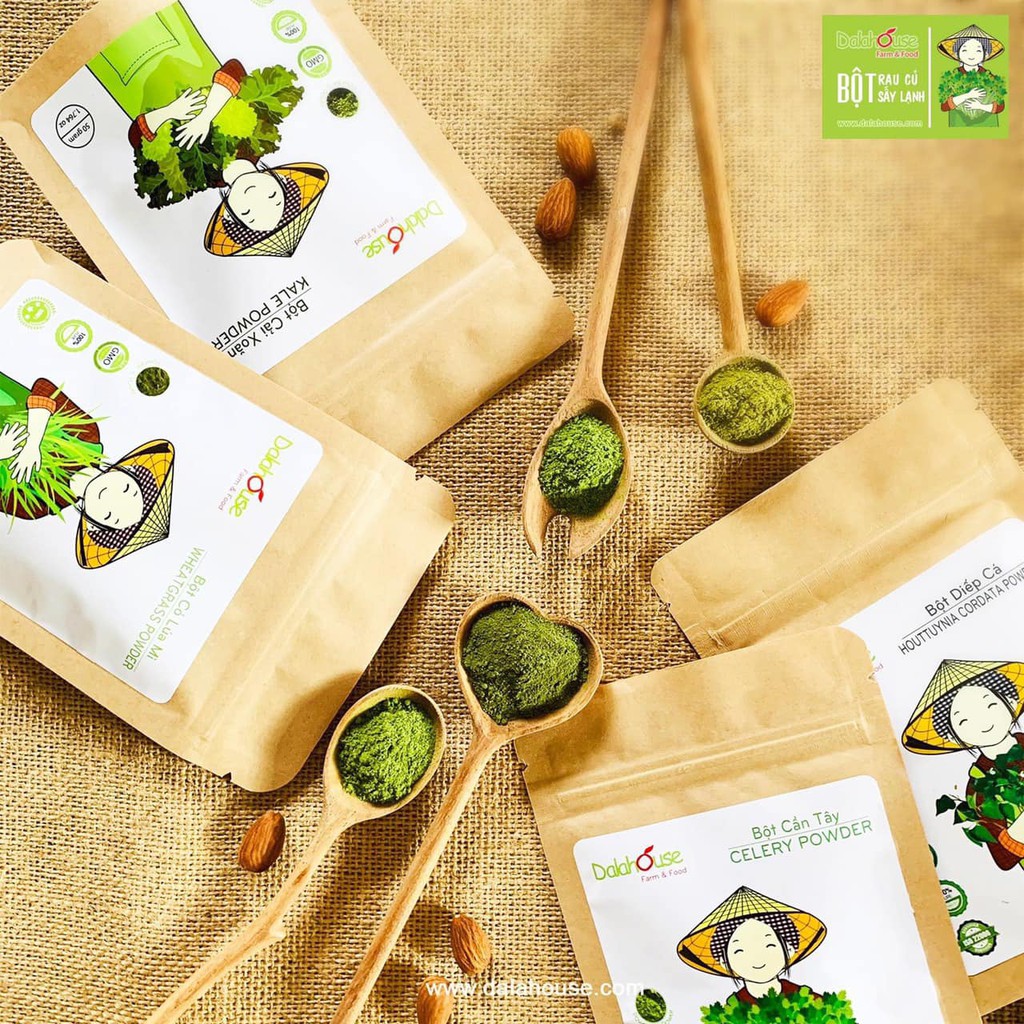 Bột Rau Củ Nguyên Chất Sấy Lạnh Dalahouse (12 loại - túi 50g)