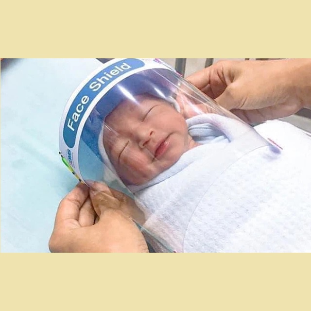 Mũ chống giọt bắn cho bé kính chắn giọt bắn nón chống dịch bé sơ sinh cao cấp face shield giá kính pharmacity