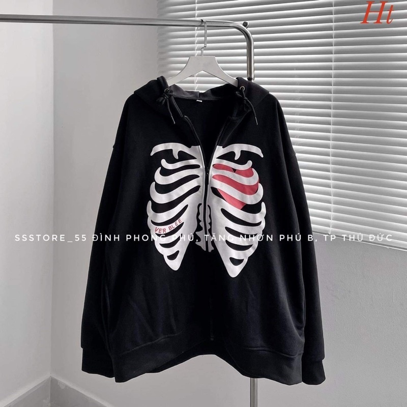 Áo khoác nỉ cotton xương tim HT12