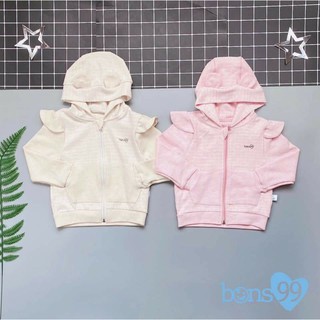 Áo khoác nhẹ cho bé gái bons99 - chất Organic cotton size từ 6 tháng đến 4 tuổi