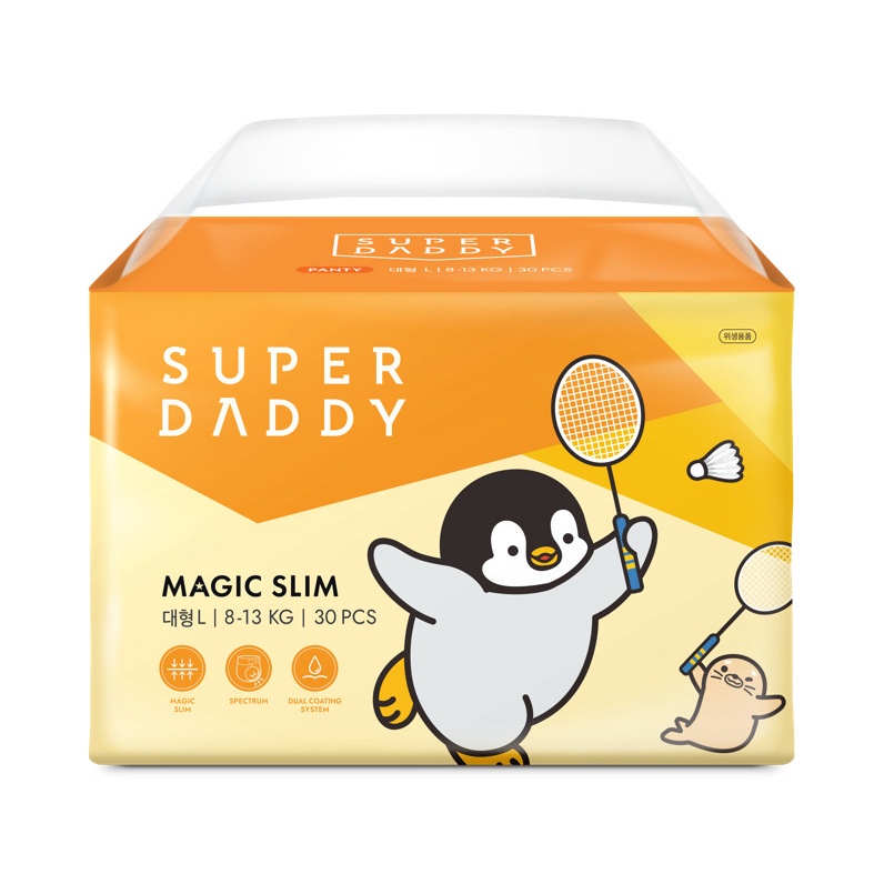 BỈM/TÃ HÀN QUỐC CAO CẤP SUPER DADDY  Quần L-30m/XL-26m/Big Size-22m, Mỏng 0.67mm