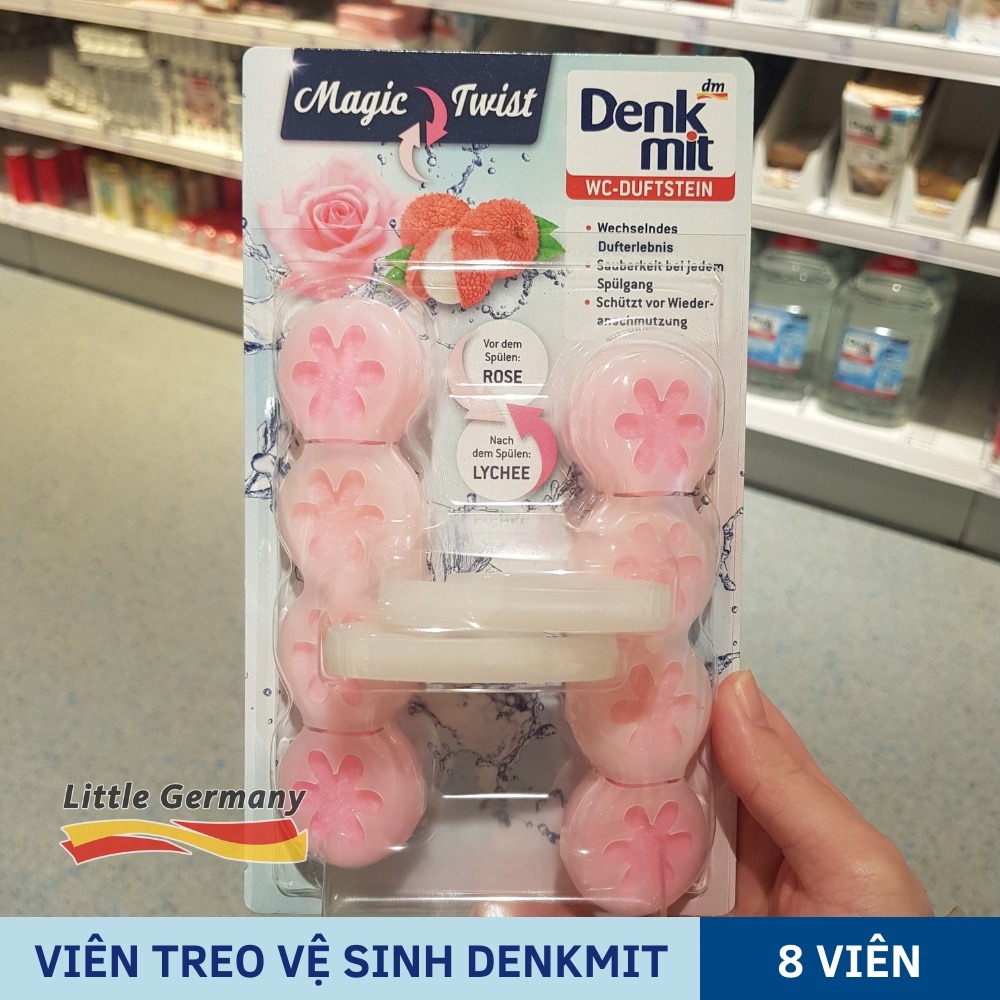 Viên treo vệ sinh bồn cầu Denkmit - Hương hoa tươi mát, Diệt khuẩn, Ngăn mảng bám - Hàng Đức chính hãng