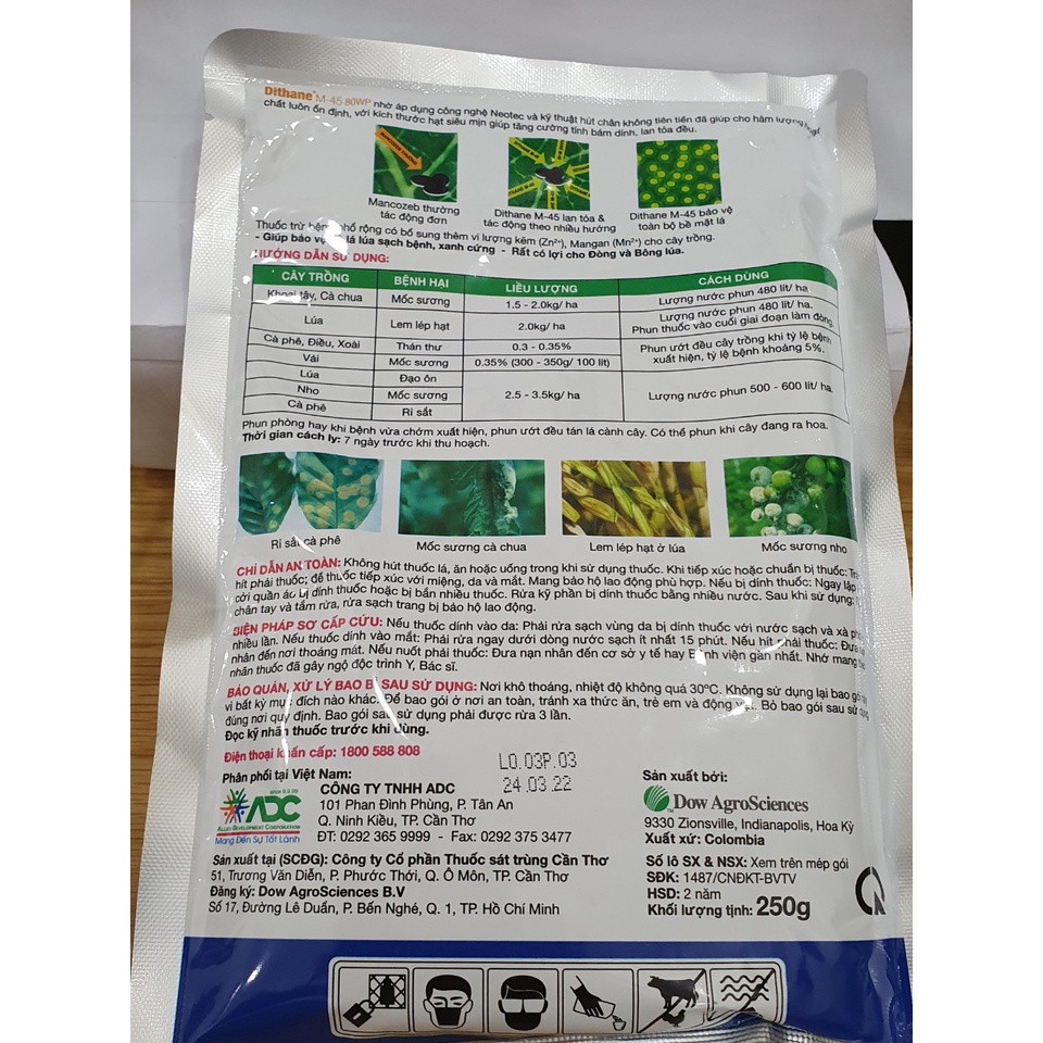 Dithane M-45 - 250g - Mai Huy - Trị nấm dạng tiếp xúc, phổ rộng