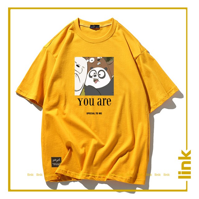 Áo thun WE BARE BEARS - Chúng tôi đơn giản là gấu cute dáng rộng unisex ( Đen, Trắng, Vàng, Đỏ Cam )