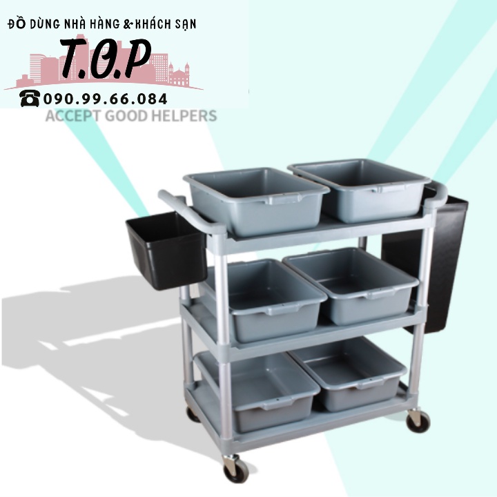 Xe Đẩy Thức Ăn Nhà Hàng, Quán Ăn, Xe Đẩy Phục Vụ Nhà Hàng