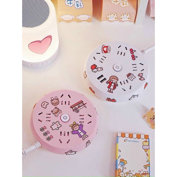 Ổ CẮM ĐIỆN TRÒN KÈM STICKER ĐA NĂNG- DÂY DÀI 3M