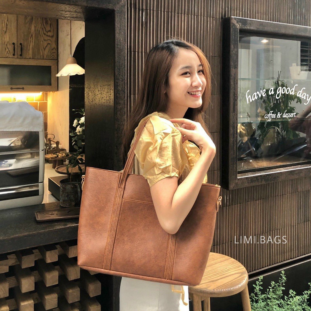 Túi công sở nữ túi đeo vai cầm tay có dây đeo chéo chất da sịn đep để vừa latop mã 92