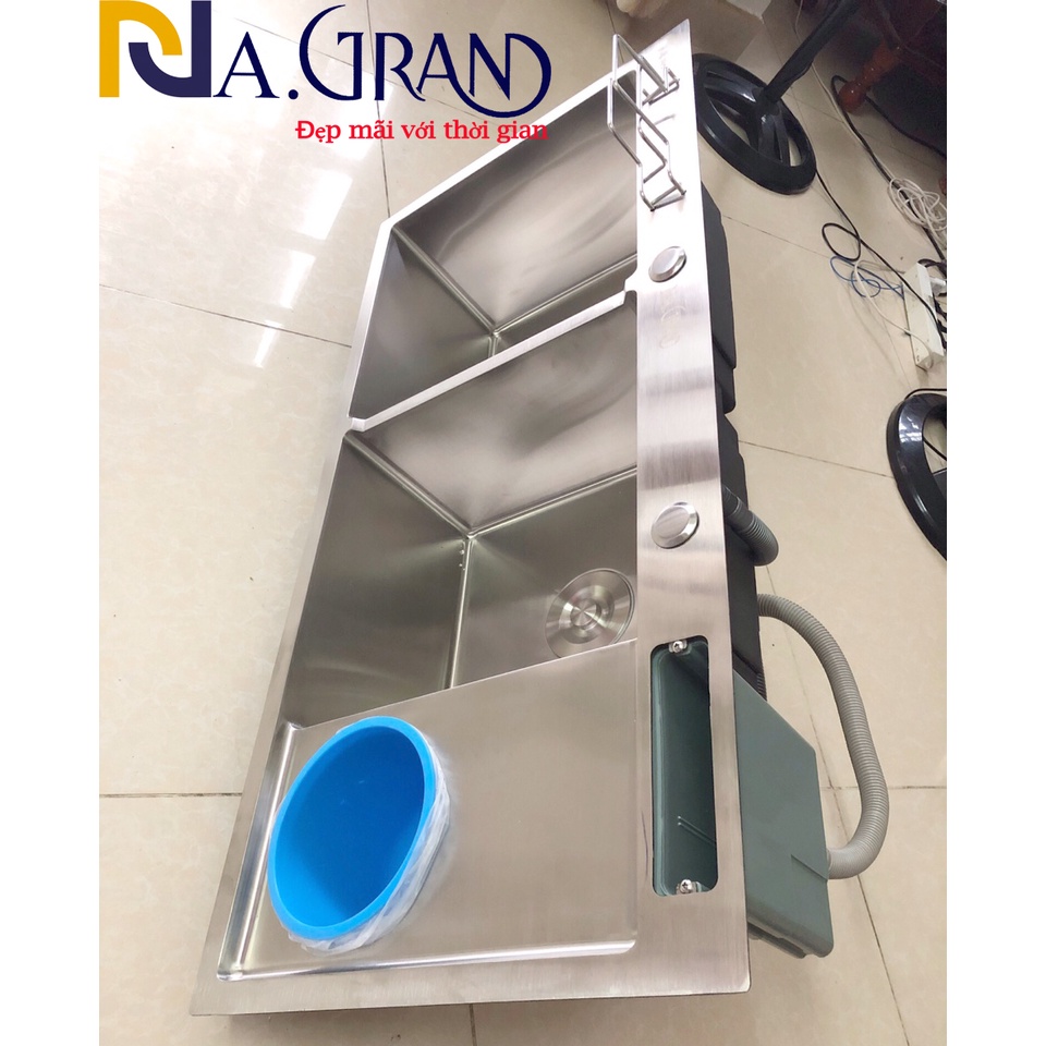 [CHẬU ĐÚC] Chậu Rửa Chén Bát INOX SUS 304 N3 10048 NA.GRAND và Bộ Xả Chậu