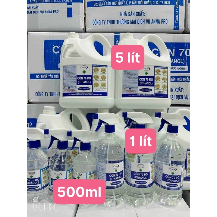 Cồn Y TẾ 70 độ 100ML và 90 độ 500ML chai có vòi xịt - không được uống